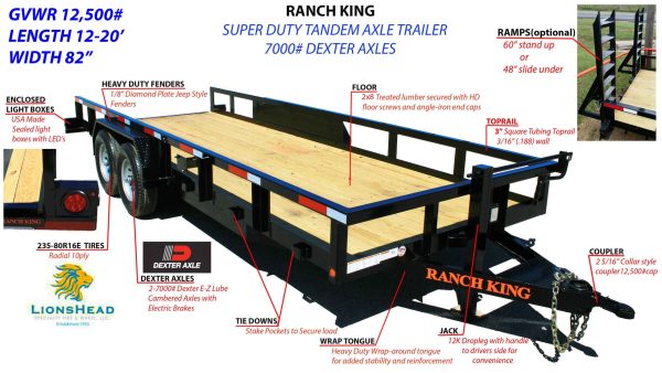 Ameritrail TC16610-90E Trailer - Double Axle 16'