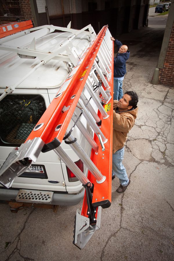 Using Werner 36ft Type IA Fiberglass D-Rung Extension Ladder