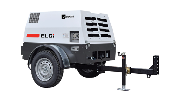 Elgi D90KA 90 CFM Portable Rotary Screw Air Compressor - Tow Behind