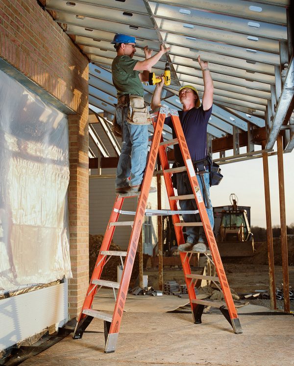 Using Werner 8ft Fiberglass Twin Ladder