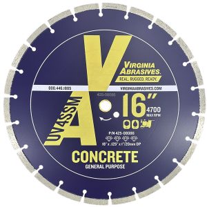 Virginia Abrasives Diamond Saw Blade - 16in x .125in